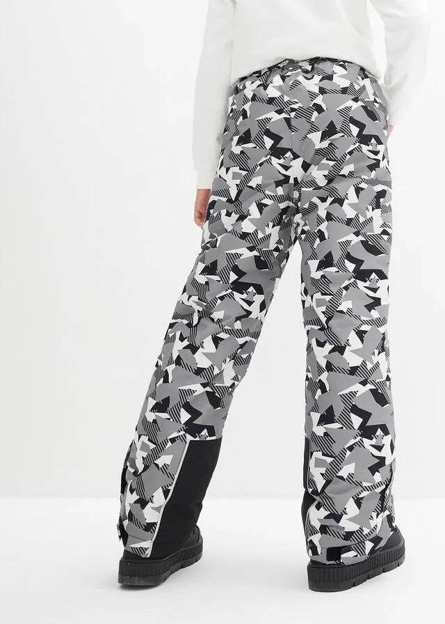 PANTALóN DE ESQUí NEGROBLANCOGRIS CON ESTAMPADO GRáFICO