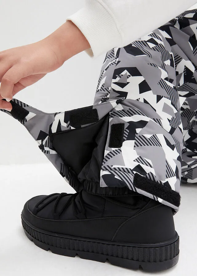 PANTALóN DE ESQUí NEGROBLANCOGRIS CON ESTAMPADO GRáFICO