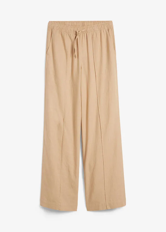 Pantalón de lino Café con leche