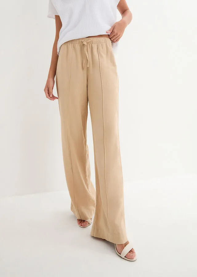 Pantalón de lino Café con leche