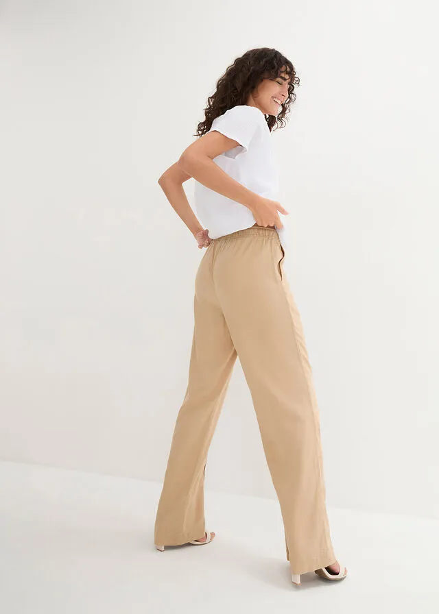 Pantalón de lino Café con leche