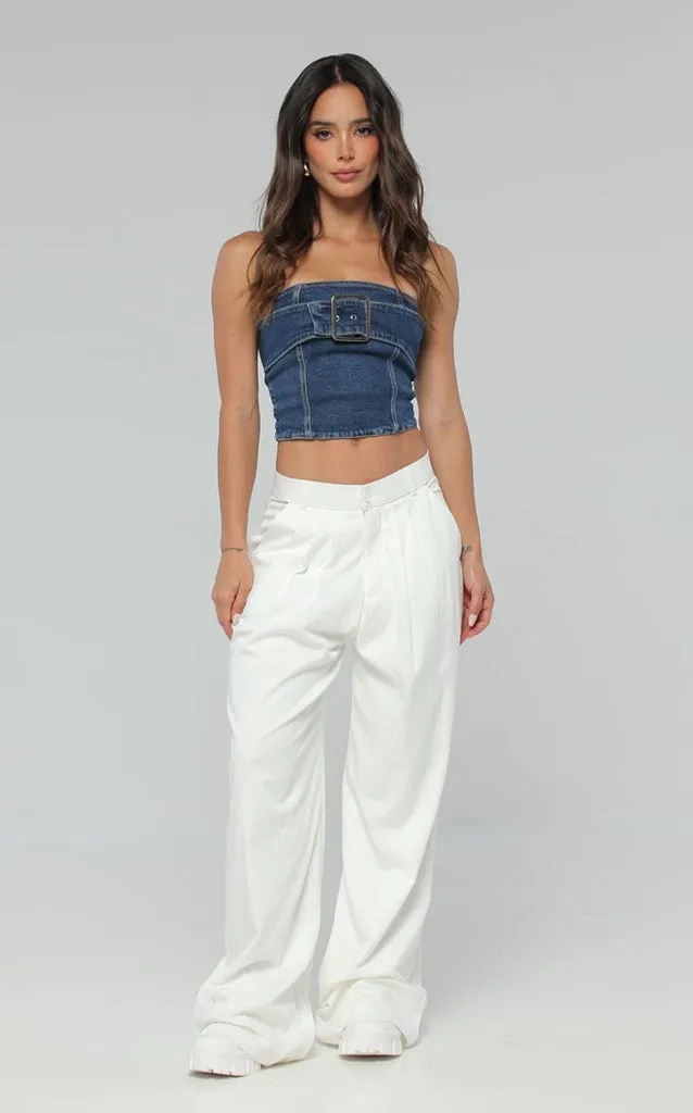 PANTALóN MARFIL BOTA RECTA  NAVISSI