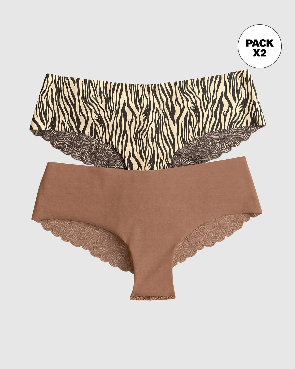 Paquetes x 2 panties cacheteros con encaje
