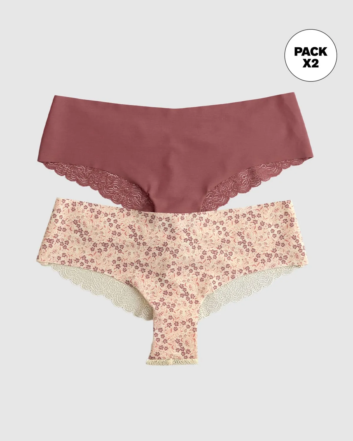 Paquetes x 2 panties cacheteros con encaje