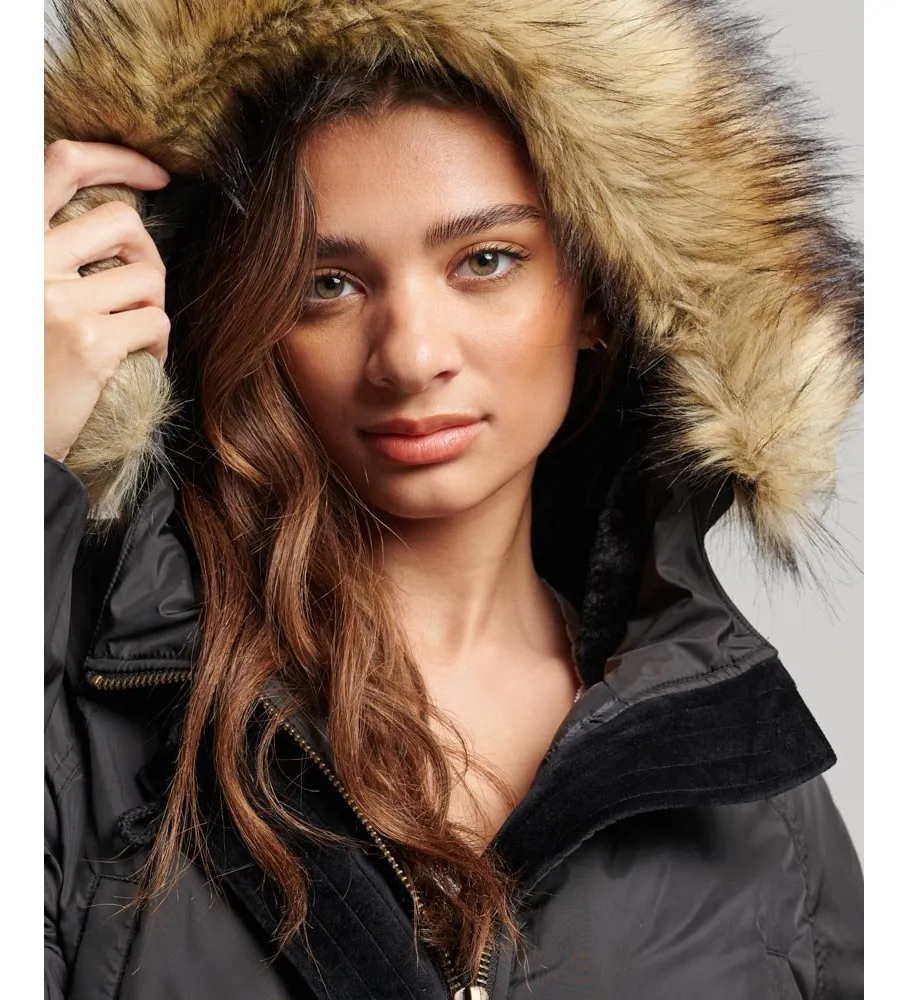 Parka Militar Con Capucha negro