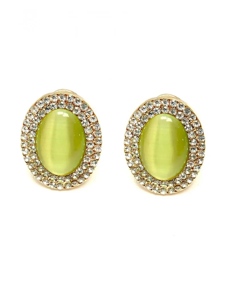 PENDIENTES MUJER BISUTERIA DE ELEGANTE EN VERDE MANZANA