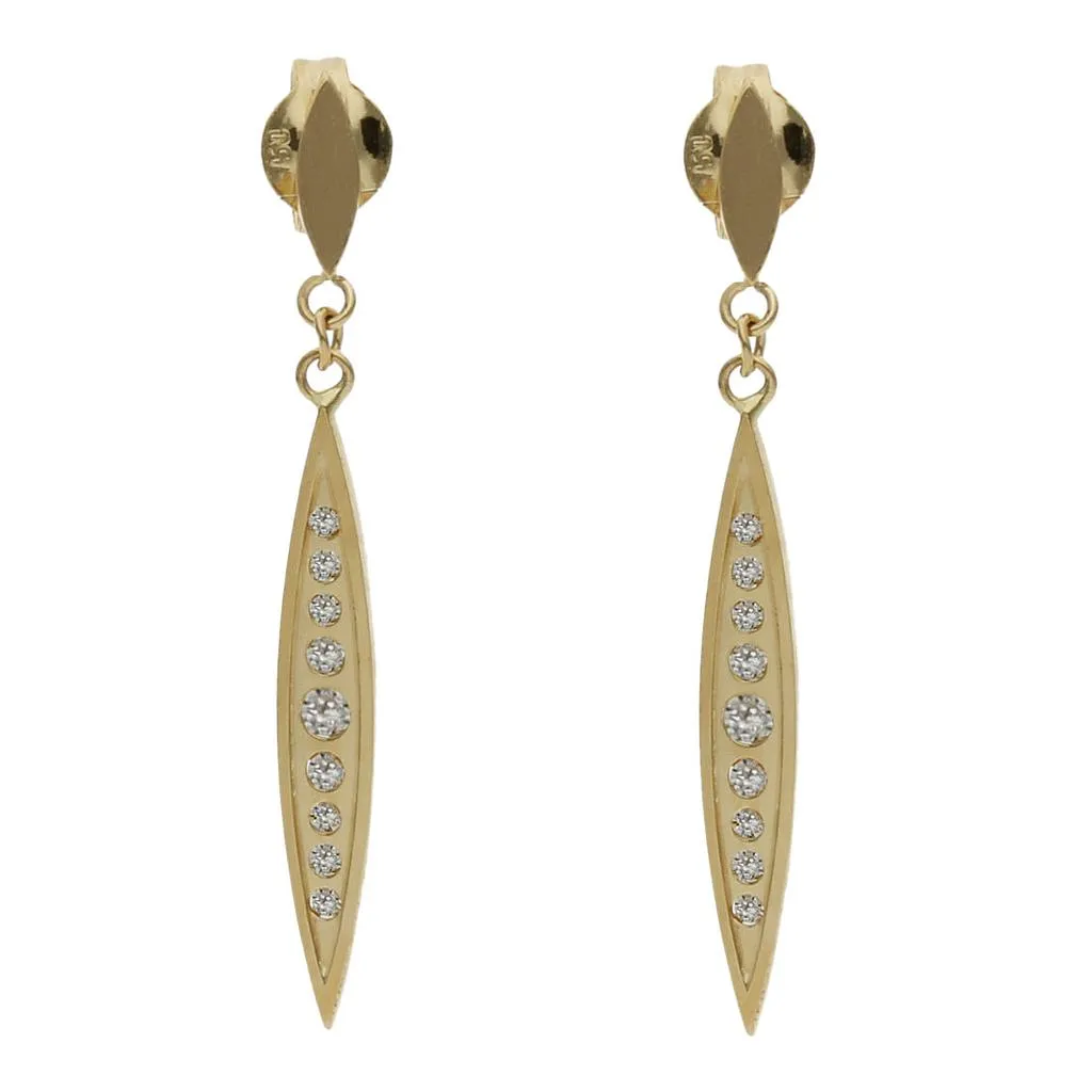 Pendientes Oro Barra con Circonitas