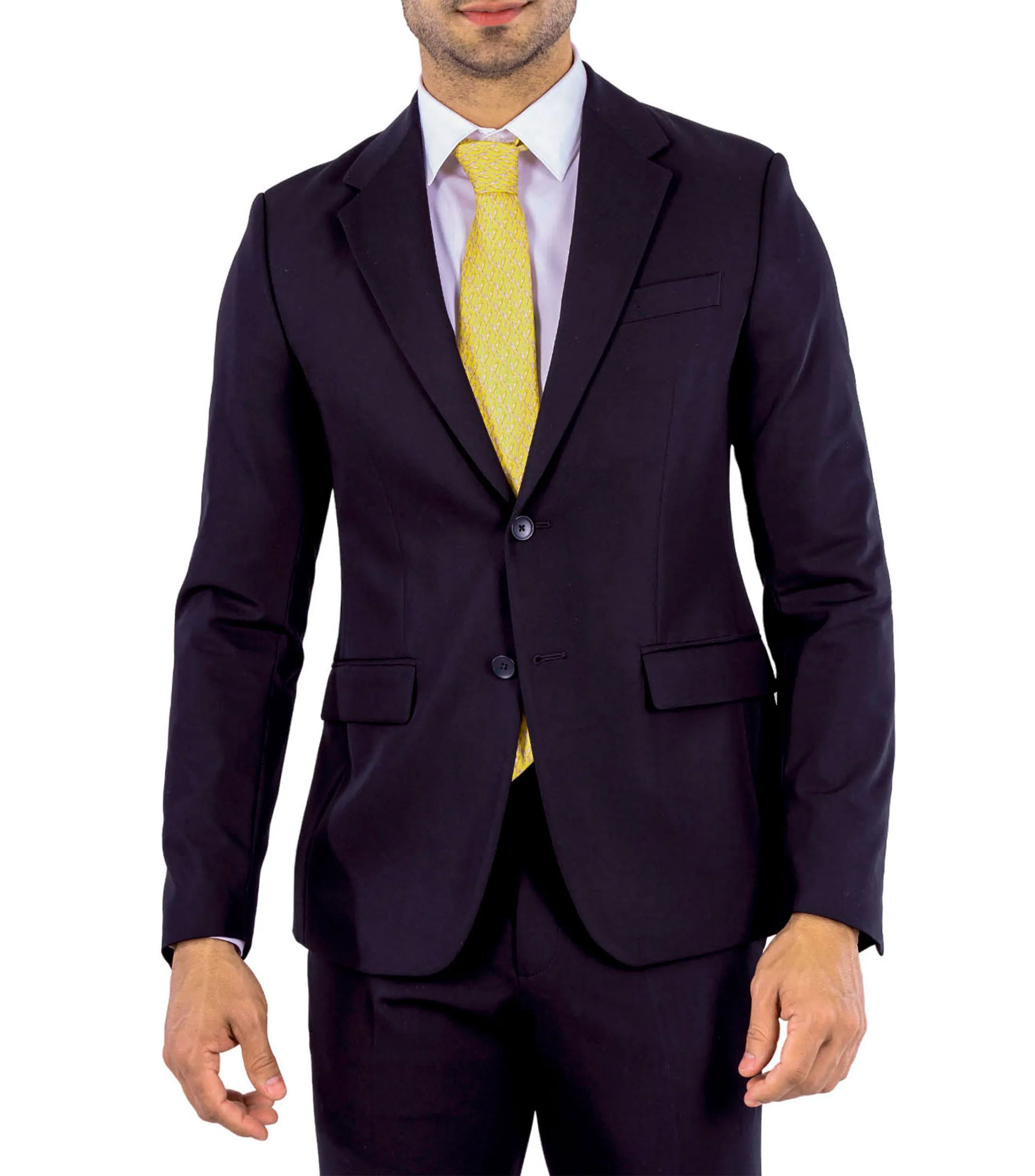 Pineda Covalin Corbata ancha de seda amarilla con guacamayas
