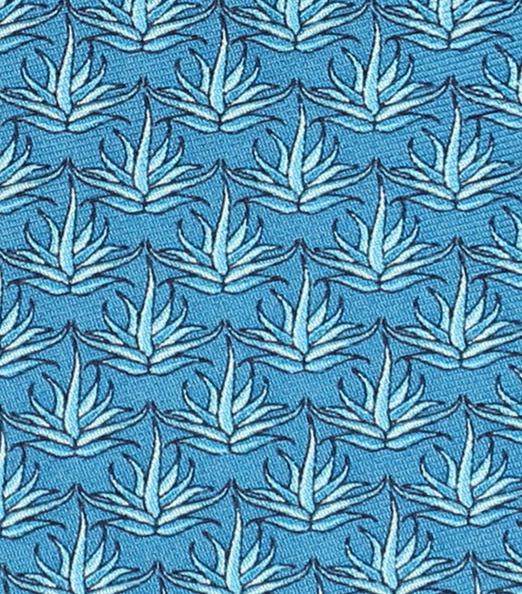 Pineda Covalin Corbata ancha de seda azul acero con agaves