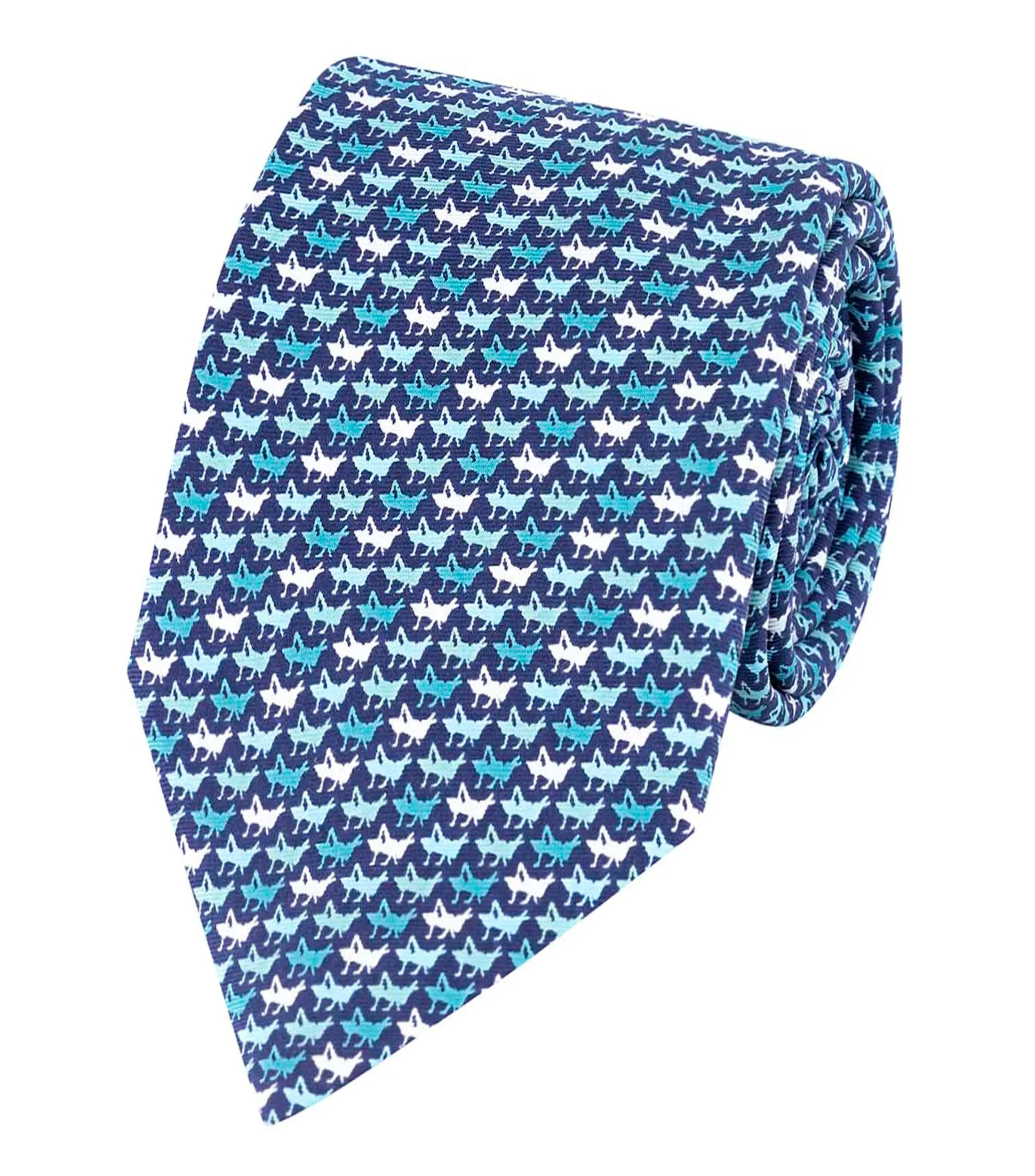 Pineda Covalin Corbata ancha de seda azul aqua con chapulines