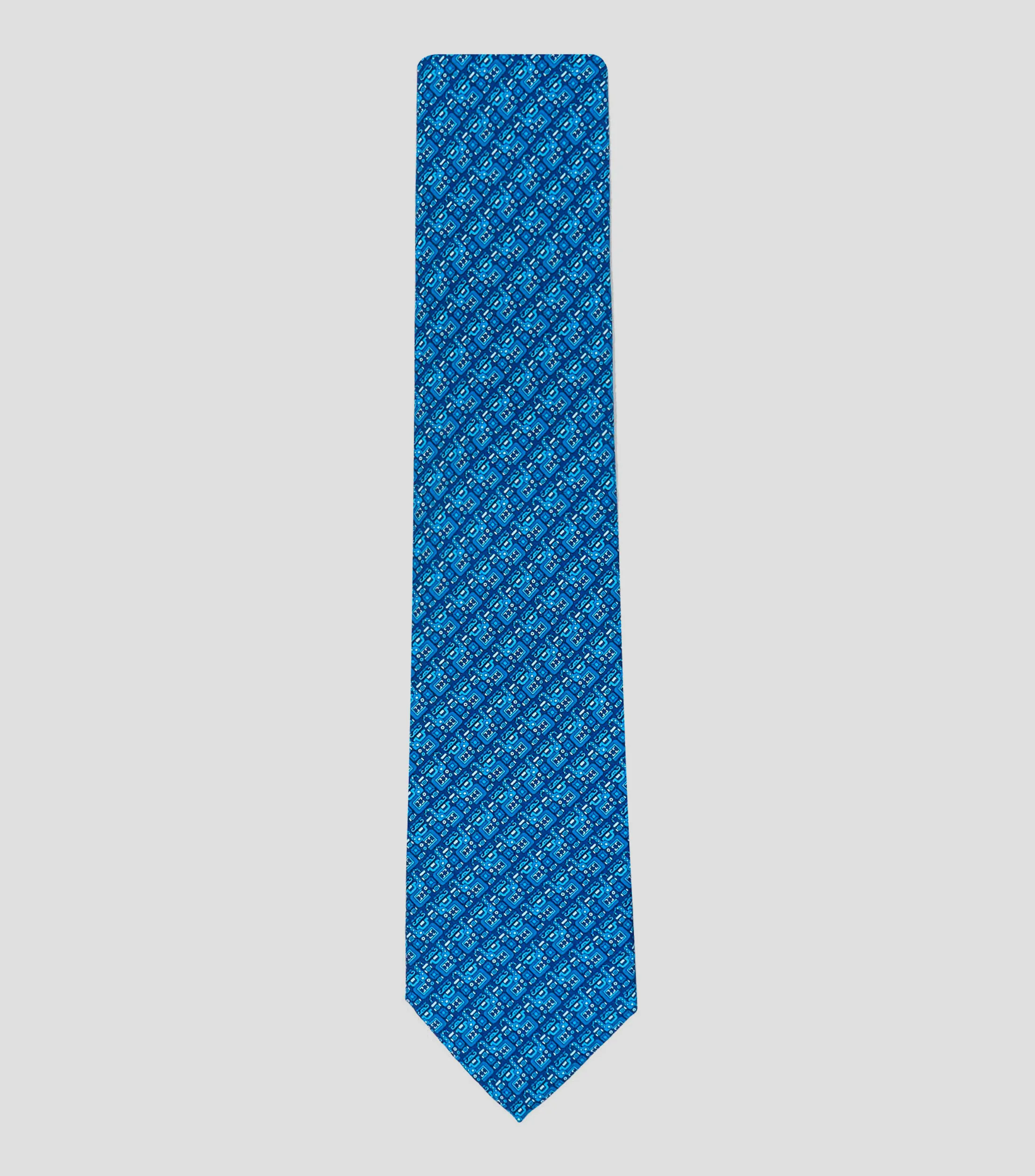 Pineda Covalin Corbata ancha de seda azul Chaac