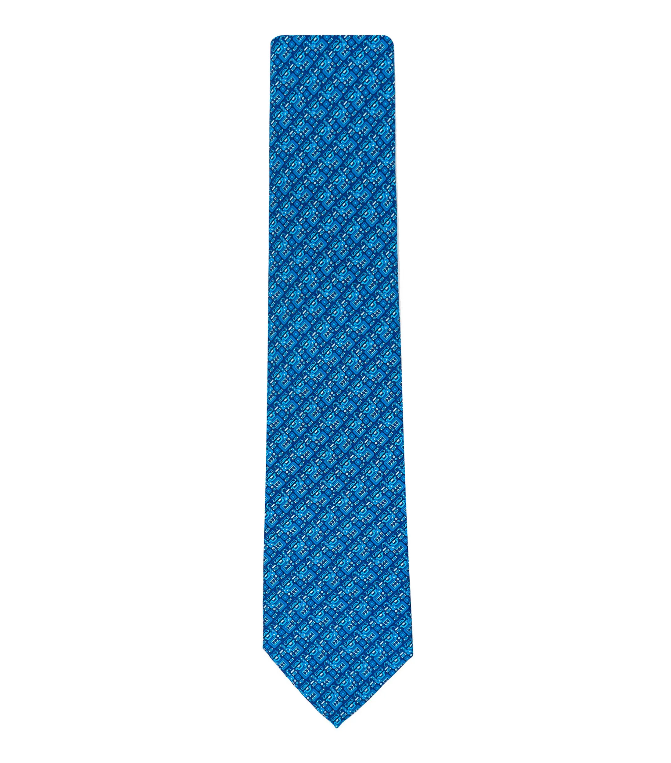 Pineda Covalin Corbata ancha de seda azul Chaac