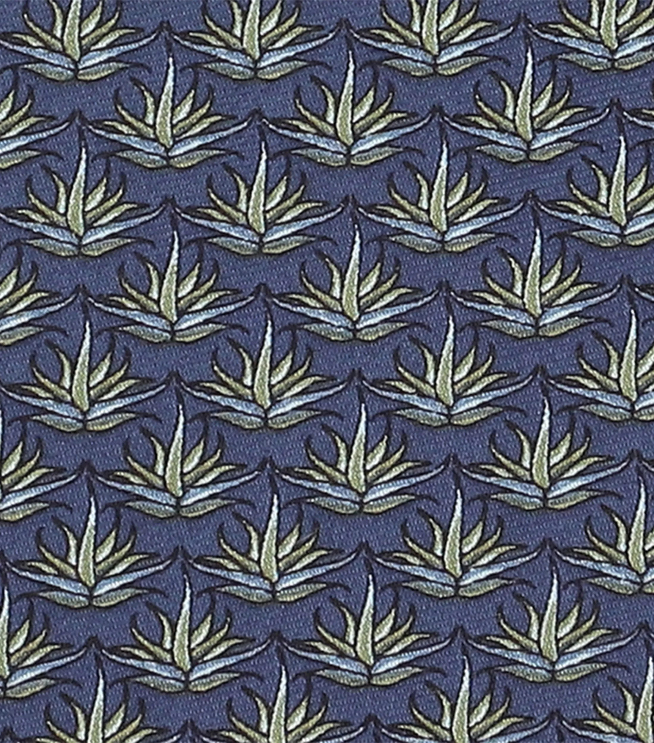 Pineda Covalin Corbata ancha de seda azul con agaves