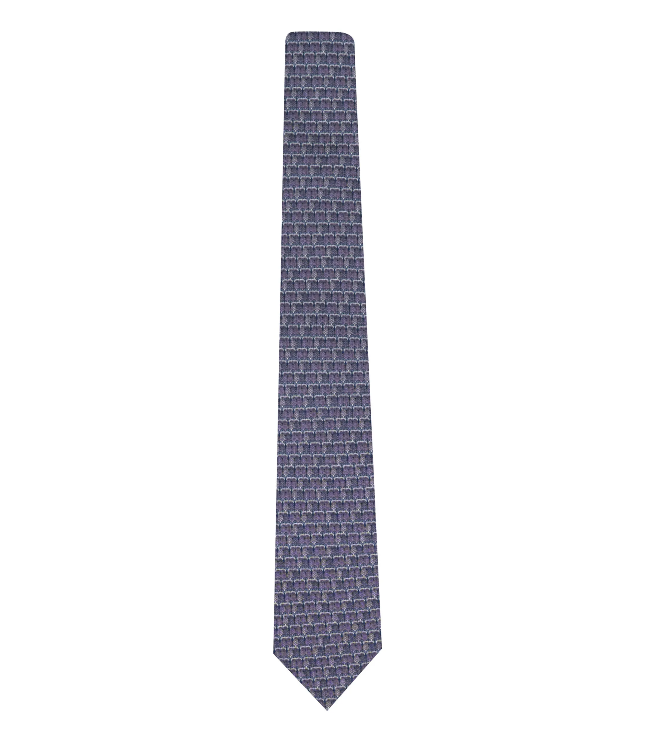 Pineda Covalin Corbata ancha de seda gris con maíz