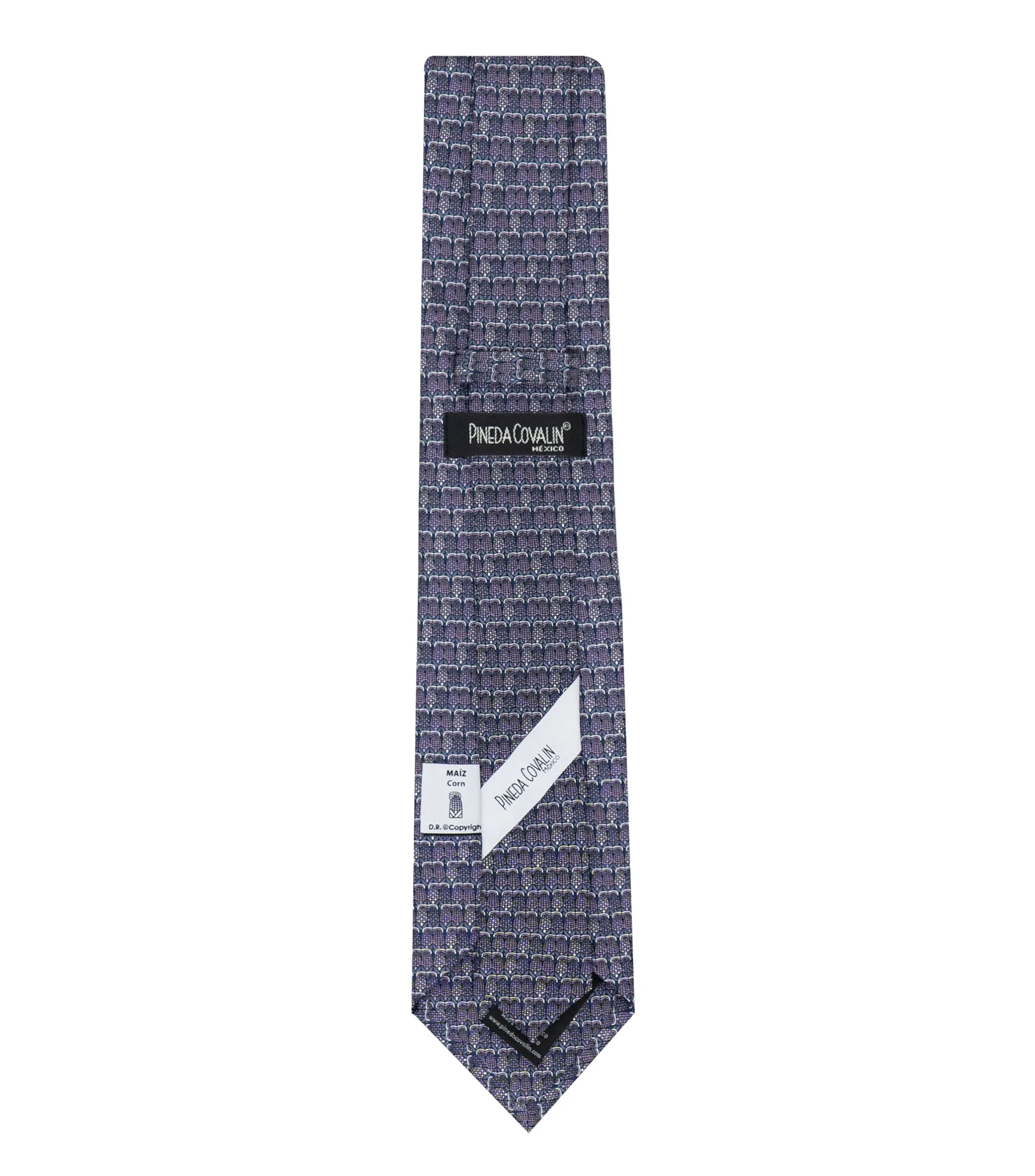 Pineda Covalin Corbata ancha de seda gris con maíz