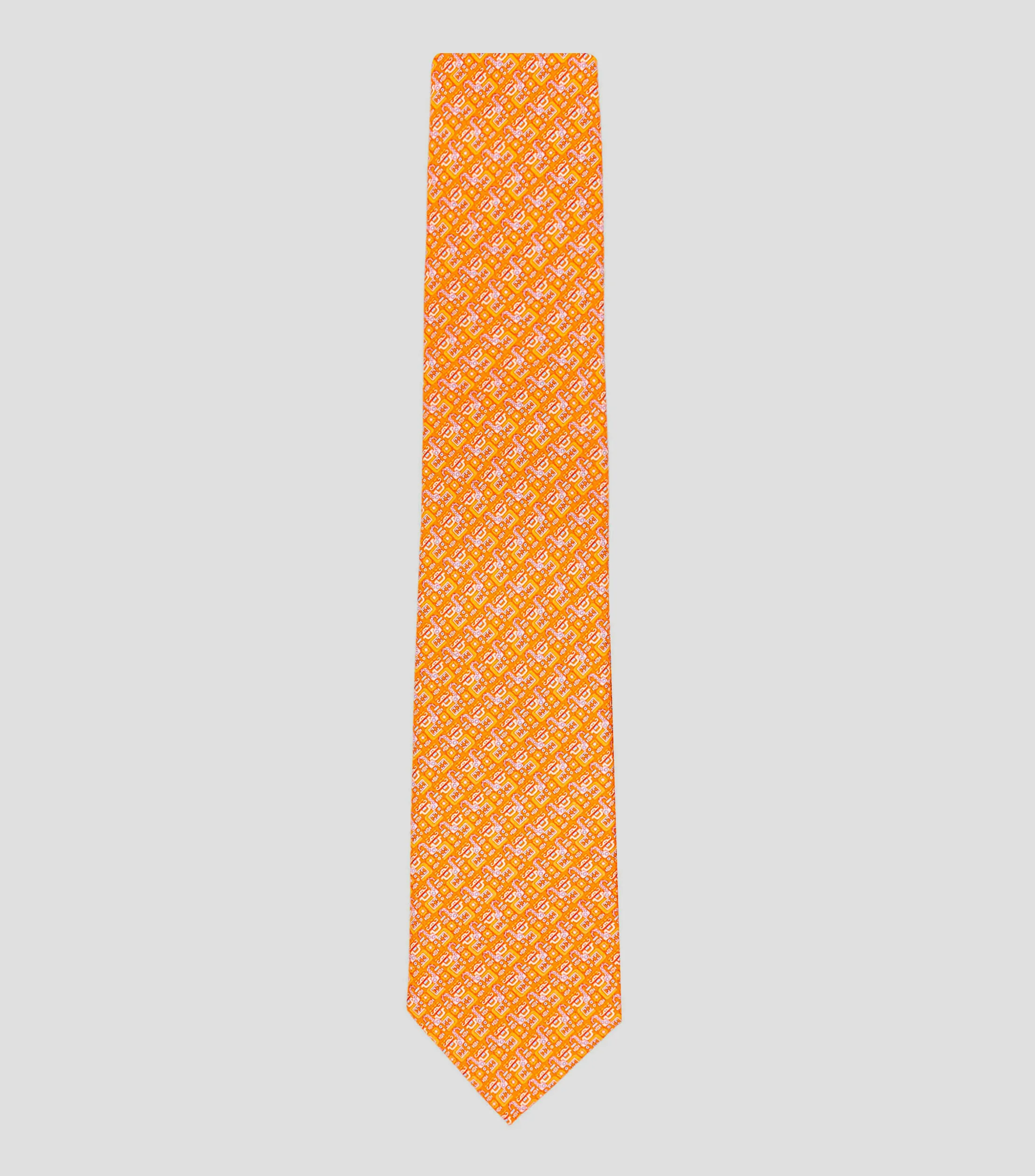 Pineda Covalin Corbata ancha de seda naranja Chaac