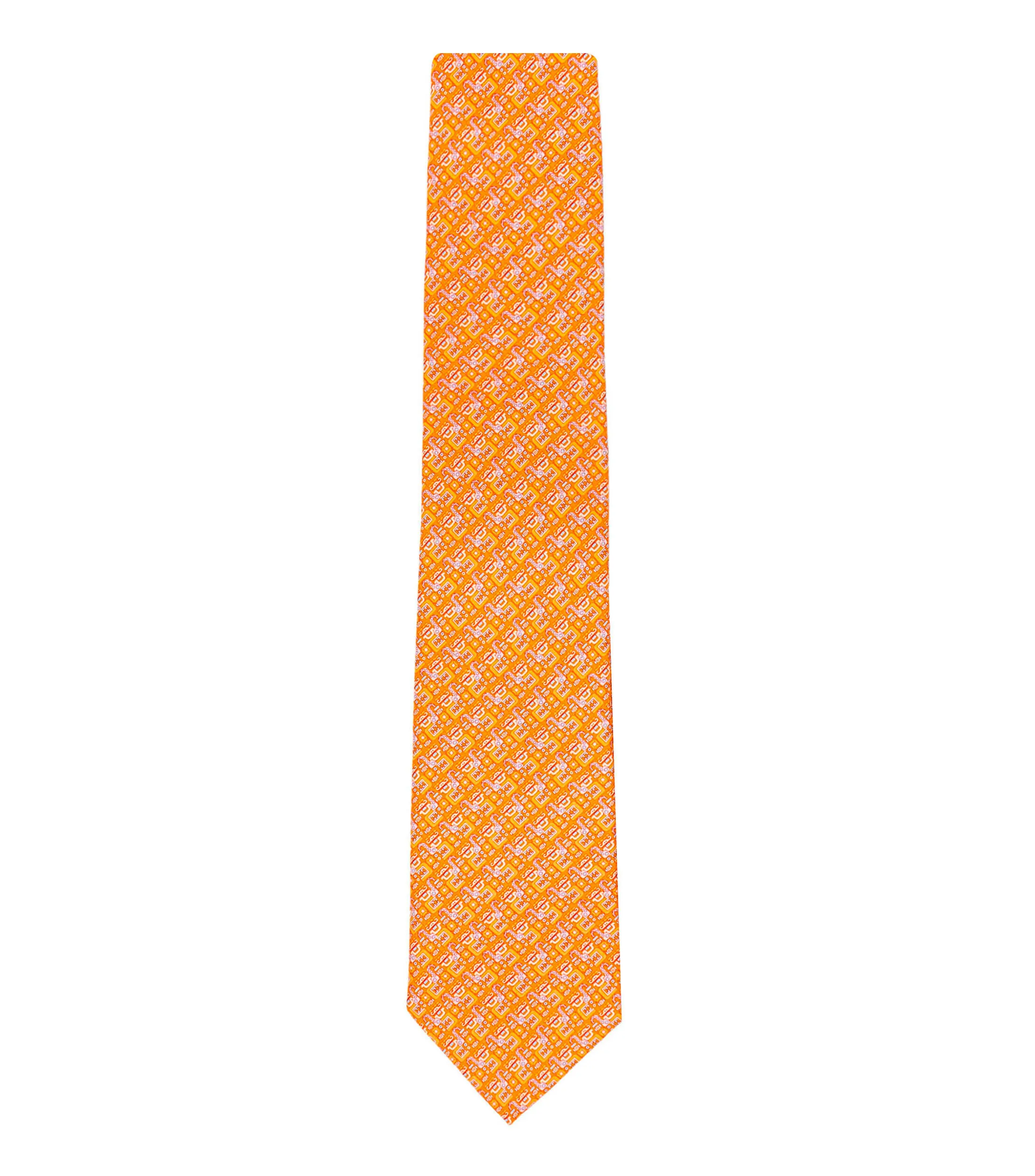 Pineda Covalin Corbata ancha de seda naranja Chaac