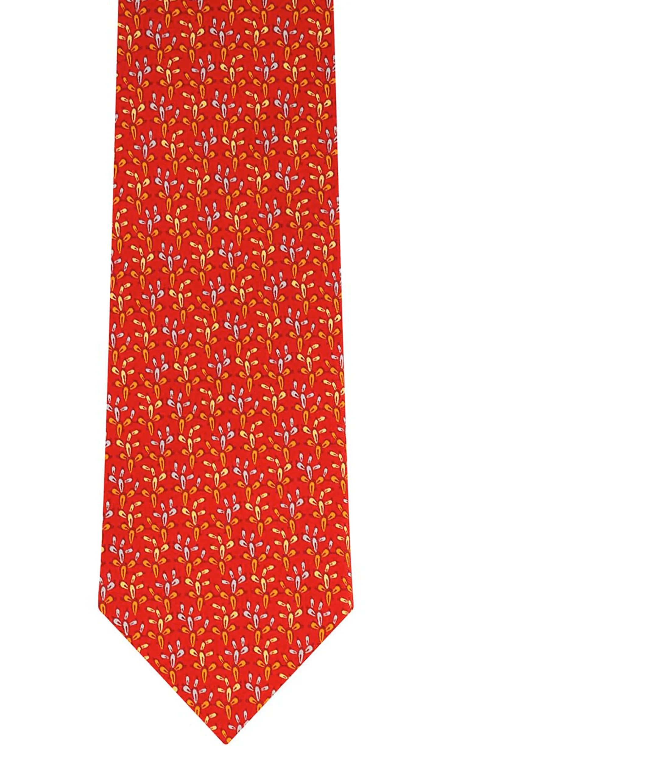 Pineda Covalin Corbata ancha de seda roja con nopales