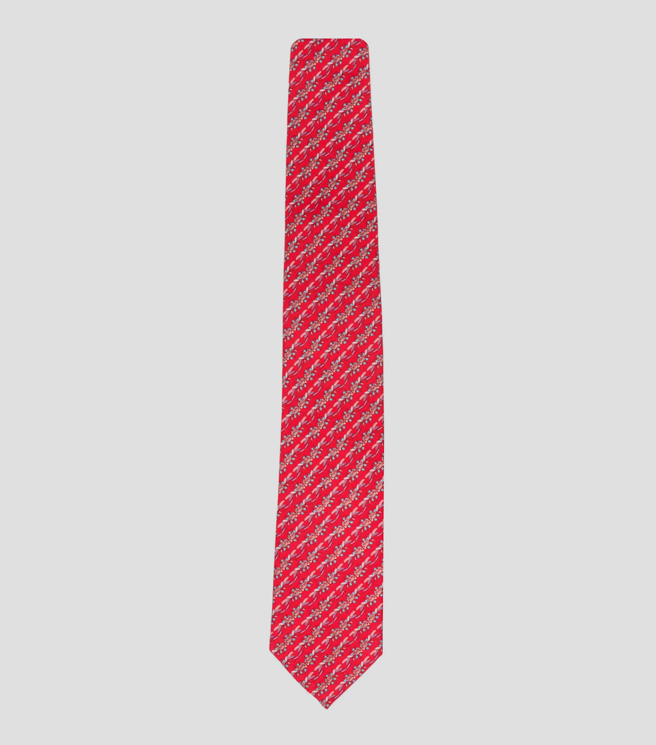 Pineda Covalin Corbata ancha de seda roja Quetzalcóatl