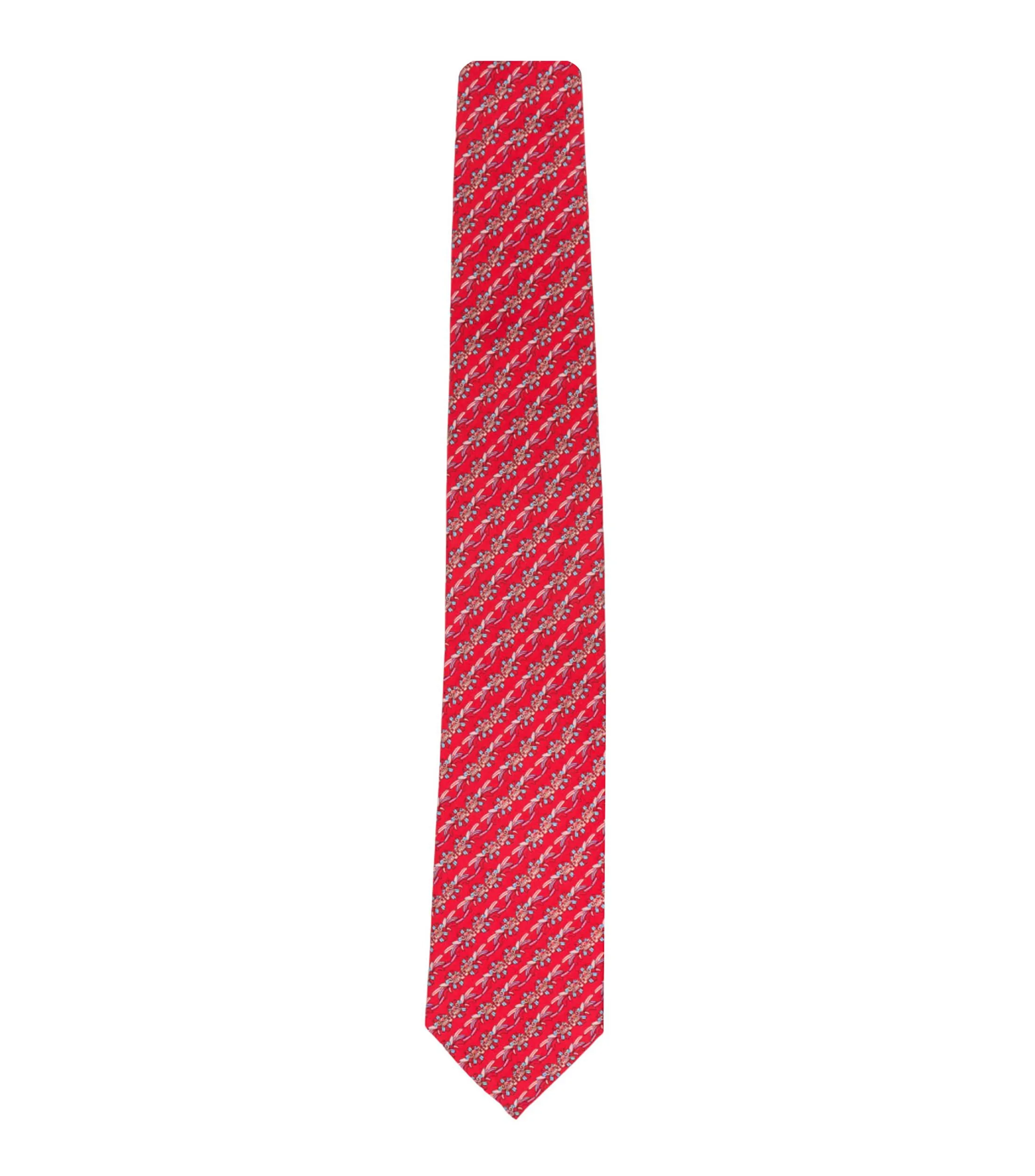 Pineda Covalin Corbata ancha de seda roja Quetzalcóatl