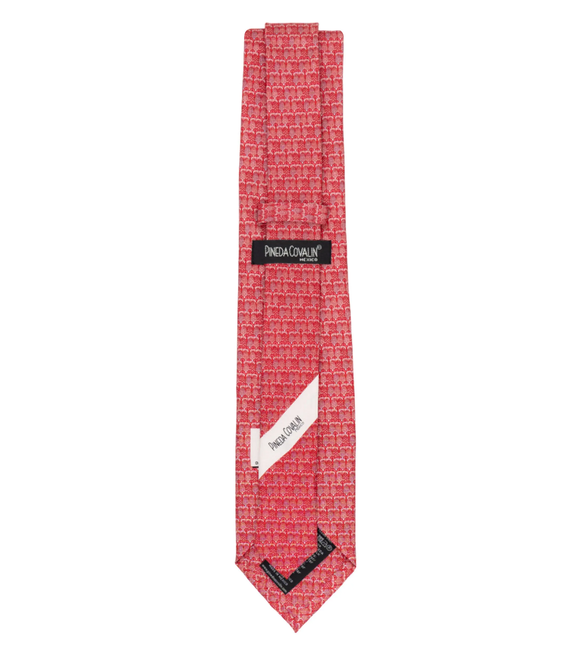 Pineda Covalin Corbata ancha de seda rojo claro con maíz