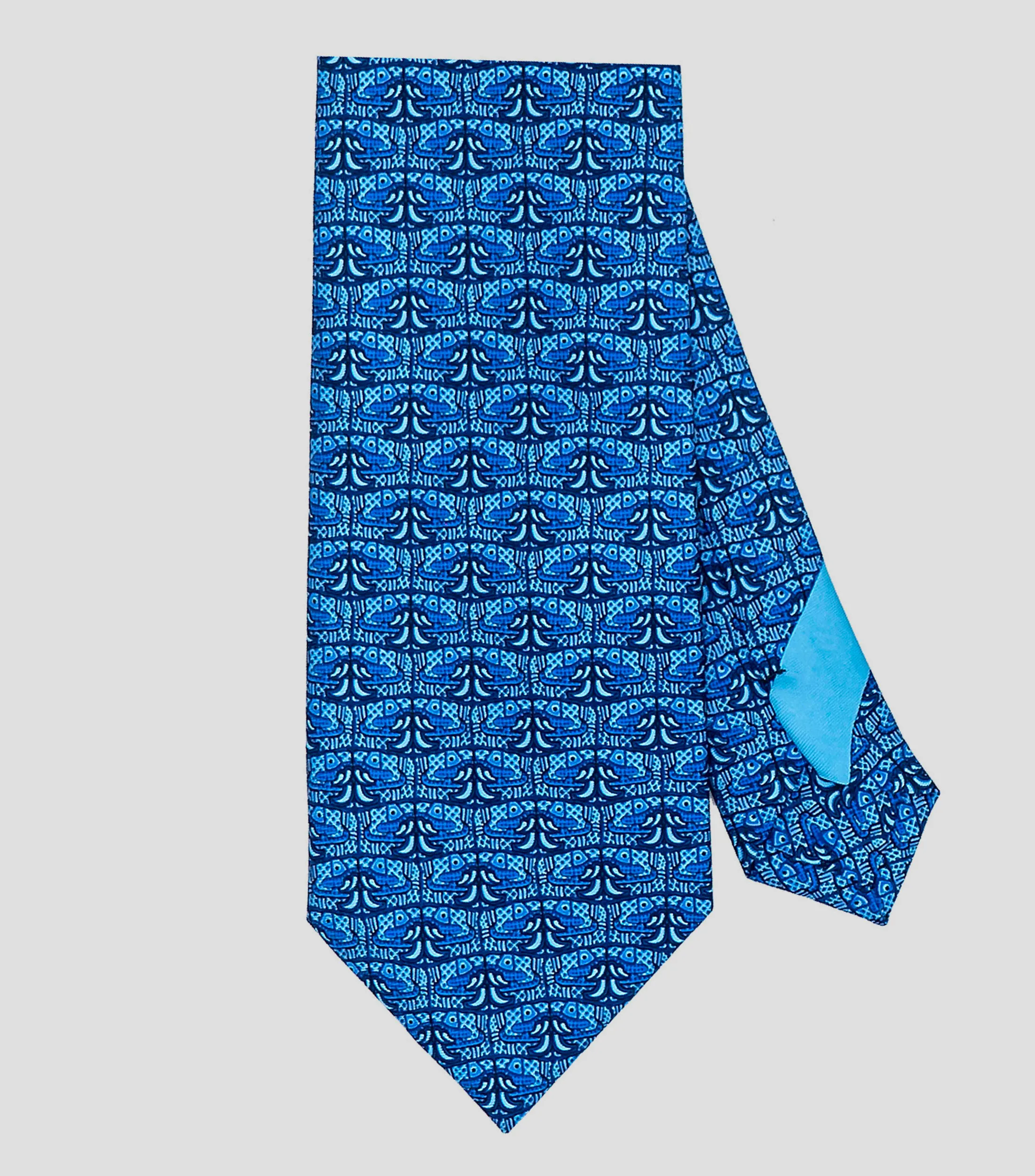 Pineda Covalin Corbata ancha en seda azul Coatlicue