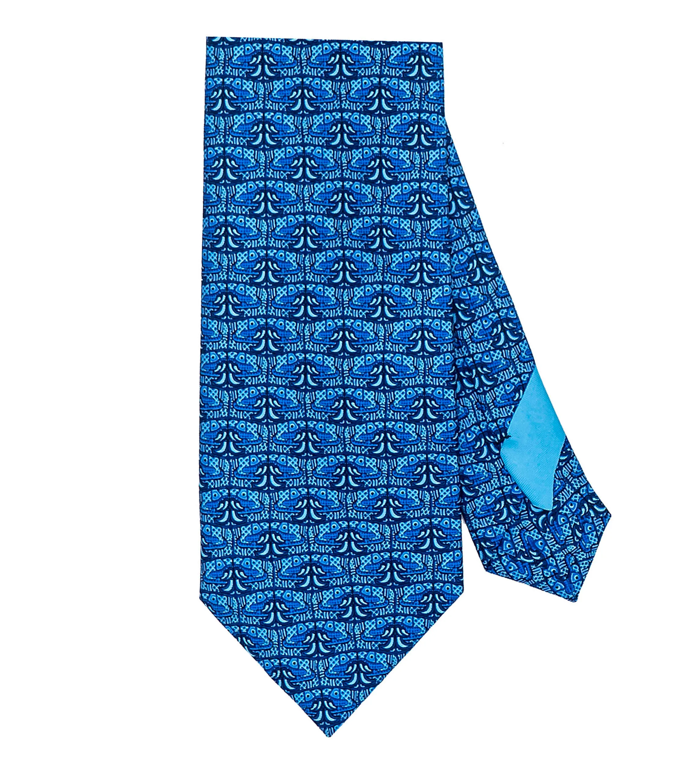 Pineda Covalin Corbata ancha en seda azul Coatlicue