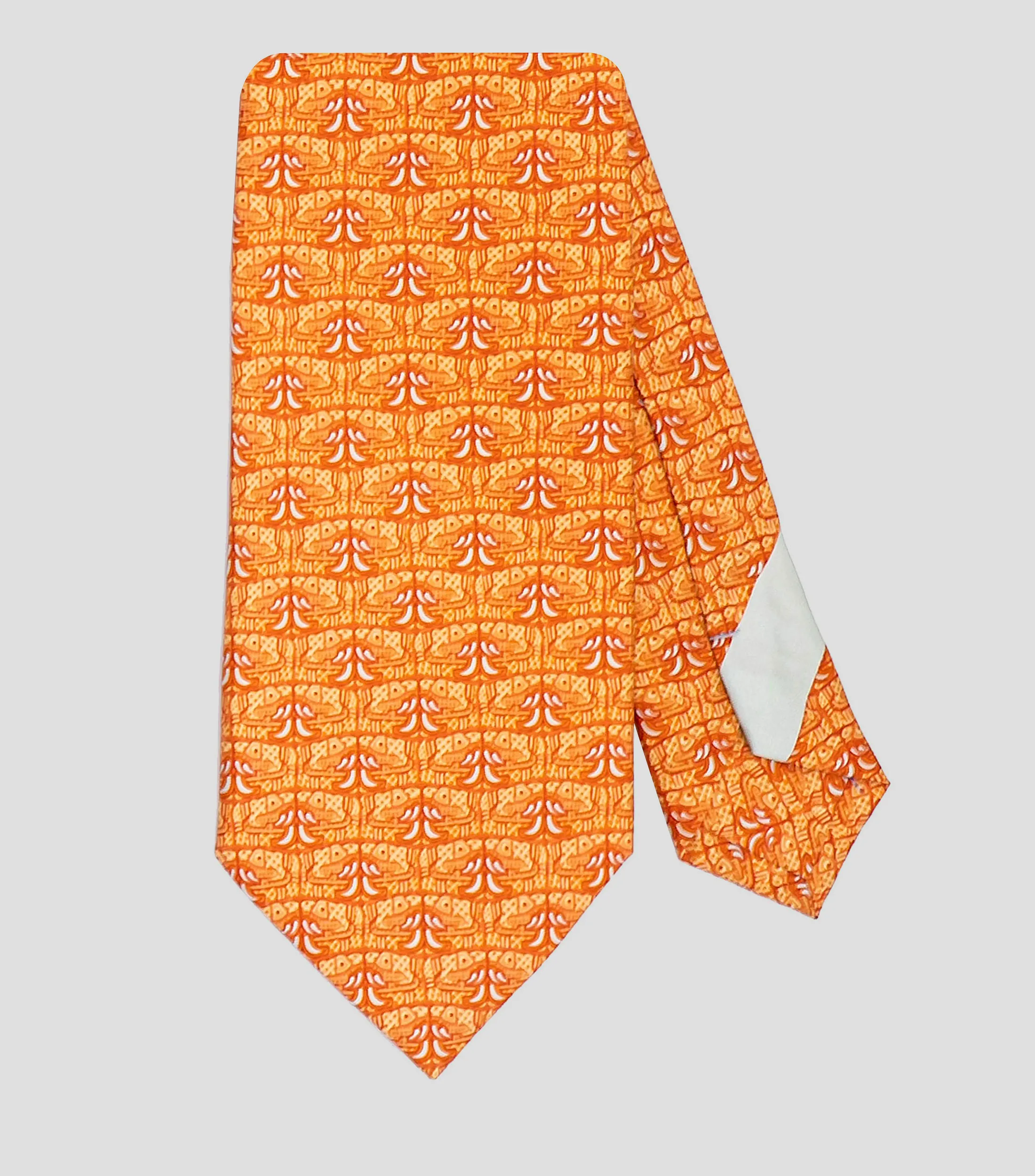 Pineda Covalin Corbata ancha en seda naranja Coatlicue