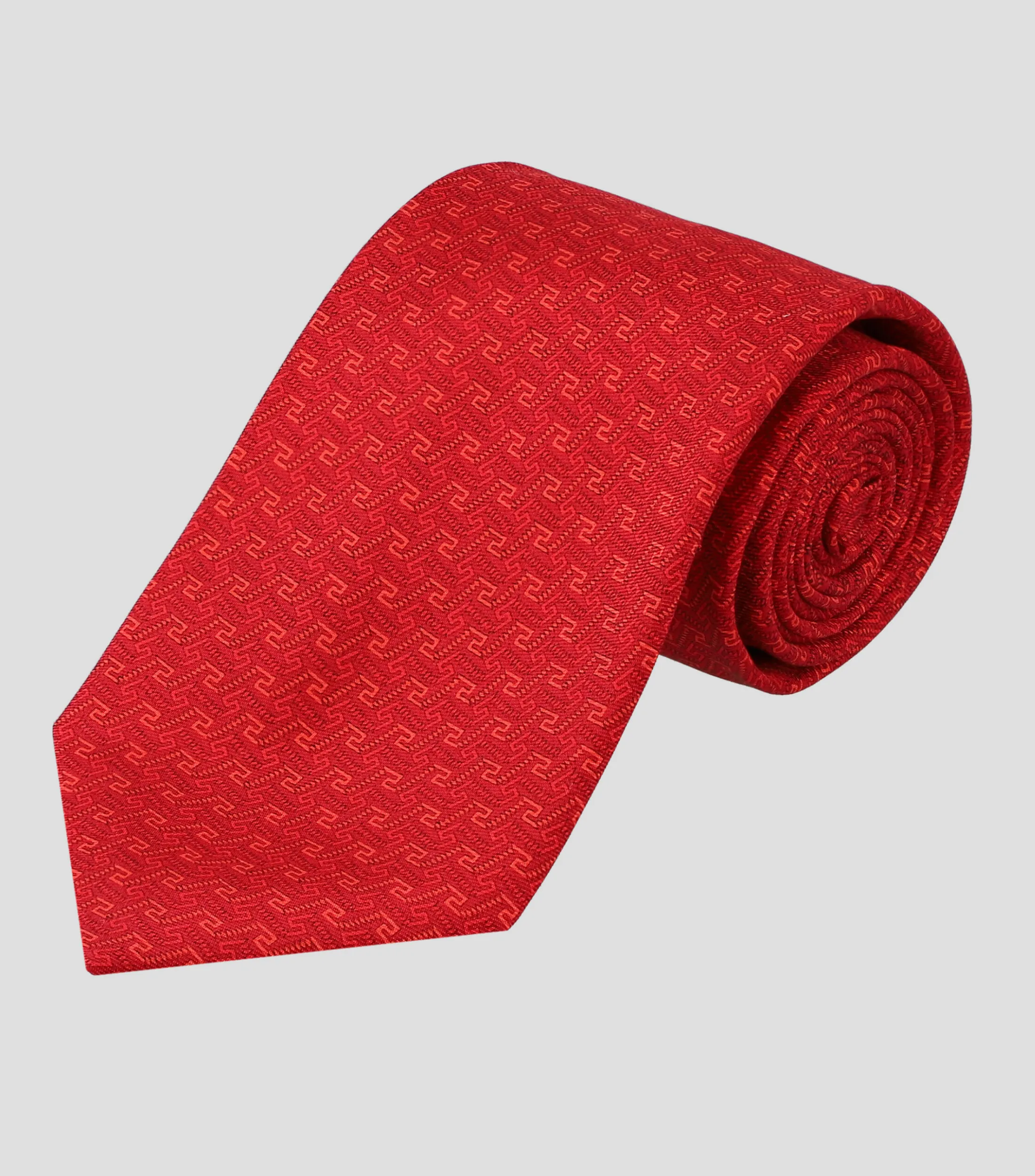 Pineda Covalin Corbata ancha en seda Vino con grecas