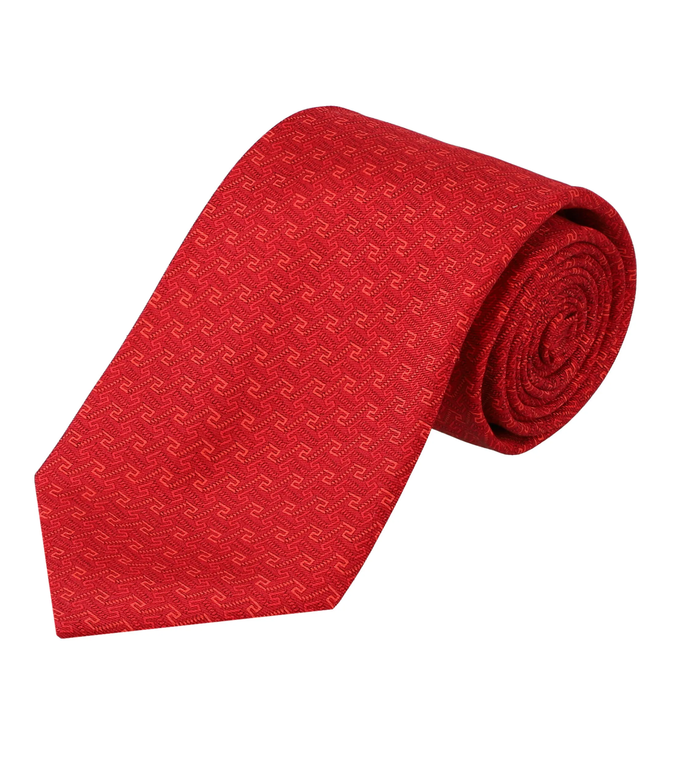Pineda Covalin Corbata ancha en seda Vino con grecas