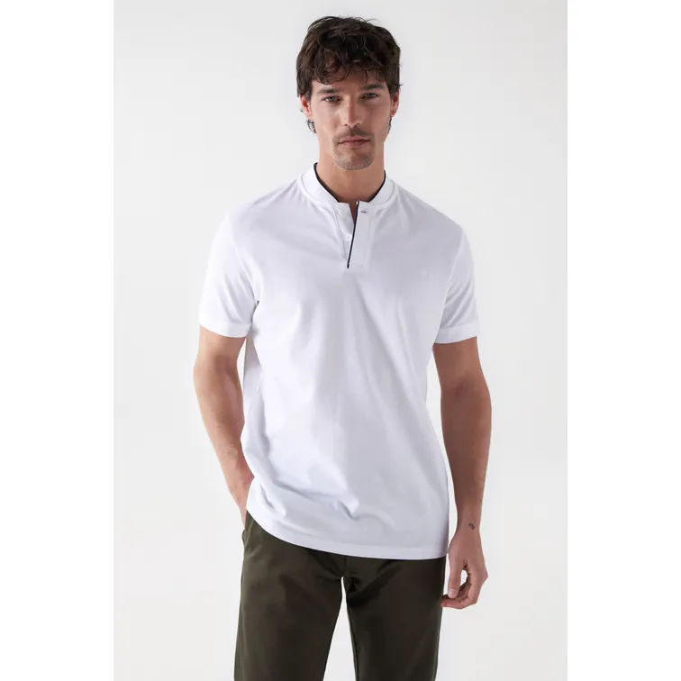 POLO CON CONTRASTE DE COLOR EN EL CUELLO HOMBRE SALSA