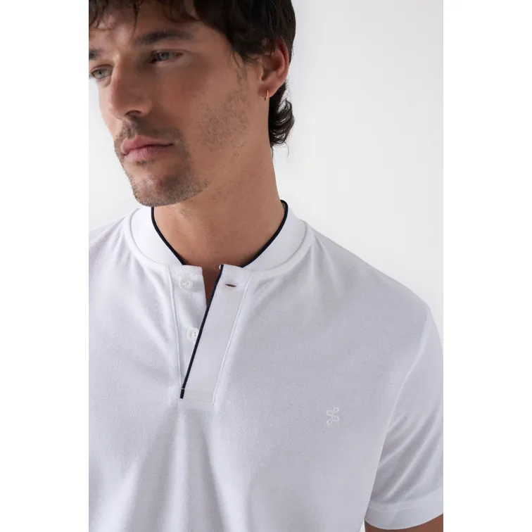 POLO CON CONTRASTE DE COLOR EN EL CUELLO HOMBRE SALSA