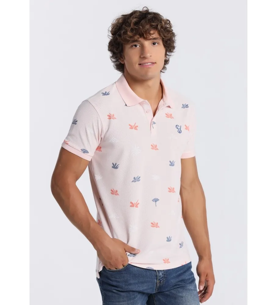 Polo estampado rosa