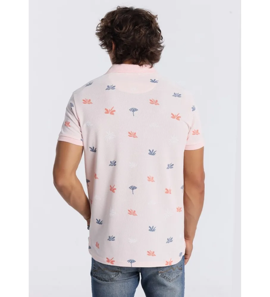 Polo estampado rosa