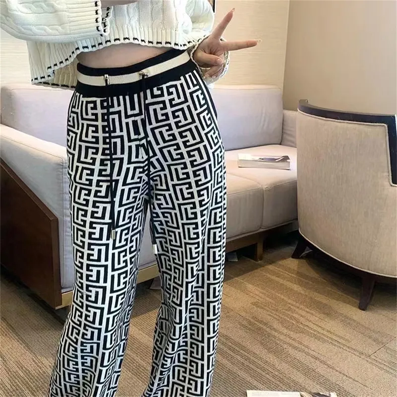 Primavera Verano Causal pantalones diseñador para mujer pantalón dama de lujo letra clásica impresión Trouse pantalones de moda 