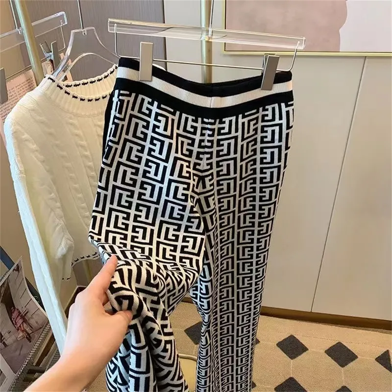 Primavera Verano Causal pantalones diseñador para mujer pantalón dama de lujo letra clásica impresión Trouse pantalones de moda 