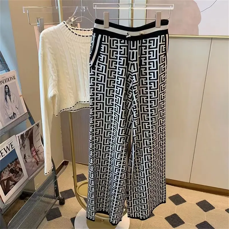 Primavera Verano Causal pantalones diseñador para mujer pantalón dama de lujo letra clásica impresión Trouse pantalones de moda 