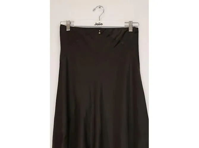 Roberto Cavalli falda de seda Caqui 