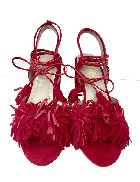 sandalia con moÑa ante roja