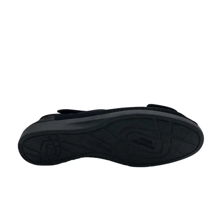 SANDALIA DOCTOR CUTILLAS 10232 ANATÓMICA 3 VELCROS MUJER REJILLA NEGRO HORMA MEGA ANCHA PLANTILLA EXTRAIBLE 27645
