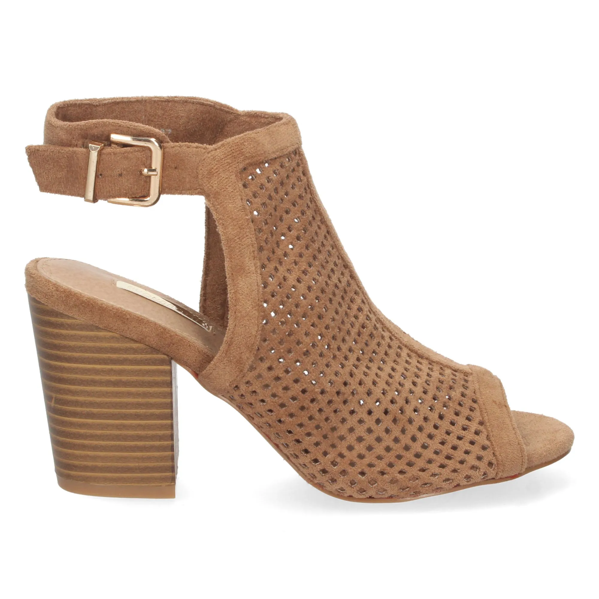 Sandalia textura calada color camel