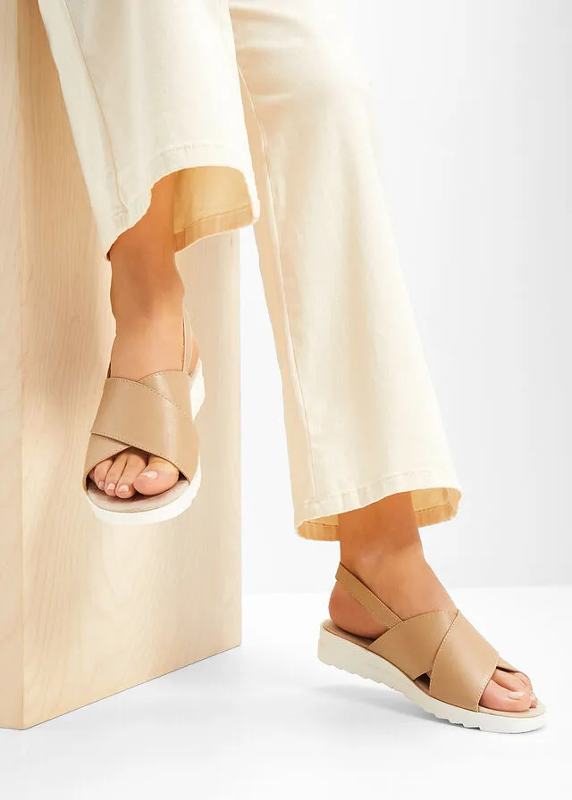 Sandalias de plataforma Café con leche