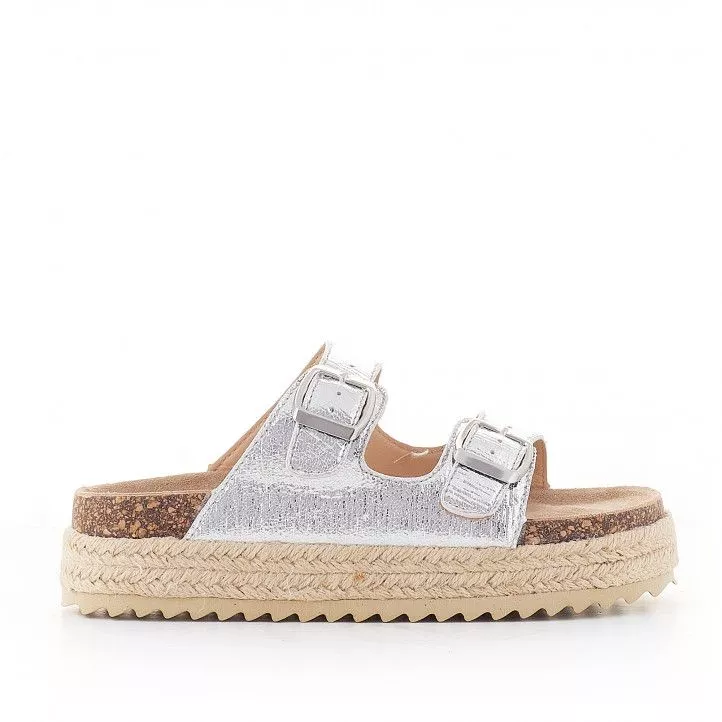 sandalias QUETS! plateadas con plataforma