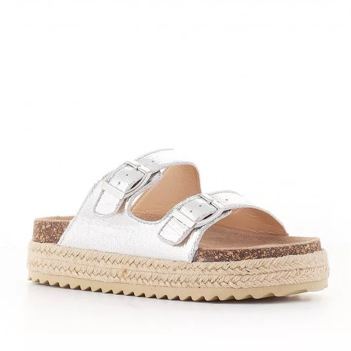 sandalias QUETS! plateadas con plataforma