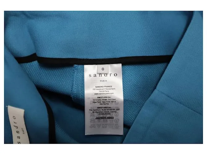 Sandro Minifalda evasé de talle alto Sando Paris en algodón azul 
