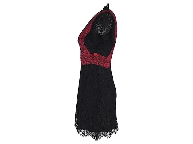 Sandro Muse Minivestido De Encaje En Poliéster Negro 