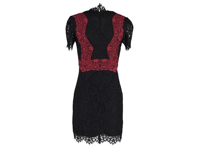 Sandro Muse Minivestido De Encaje En Poliéster Negro 