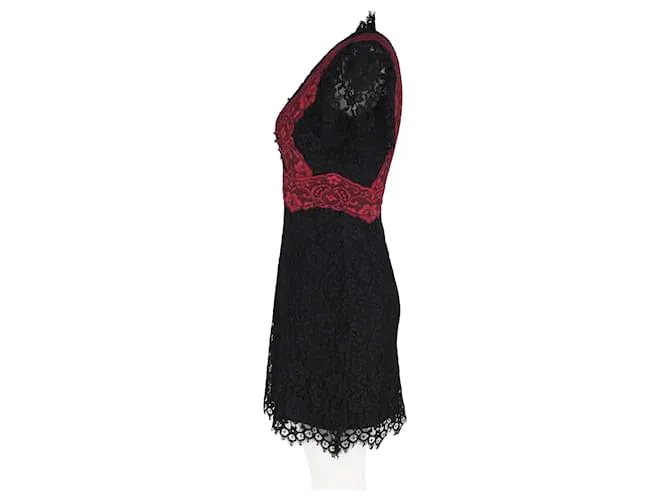 Sandro Muse Minivestido De Encaje En Poliéster Negro 
