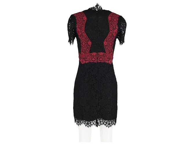 Sandro Muse Minivestido De Encaje En Poliéster Negro 