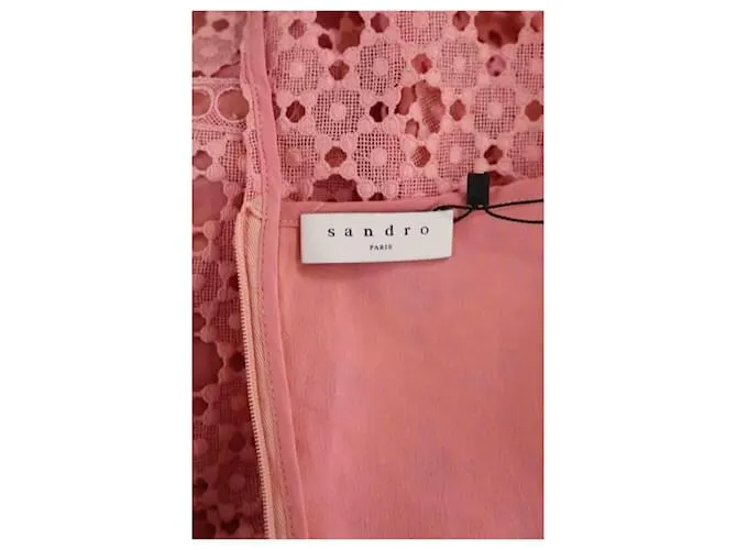 Sandro Vestido de encaje Rosa 